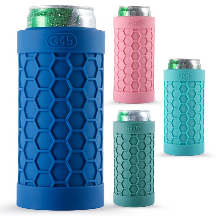 The G45 - Wholesale Drink Huggers & Koozies - G45 Slim Can Cooler, Silicone Rubber, 12 oz Slim Cans10