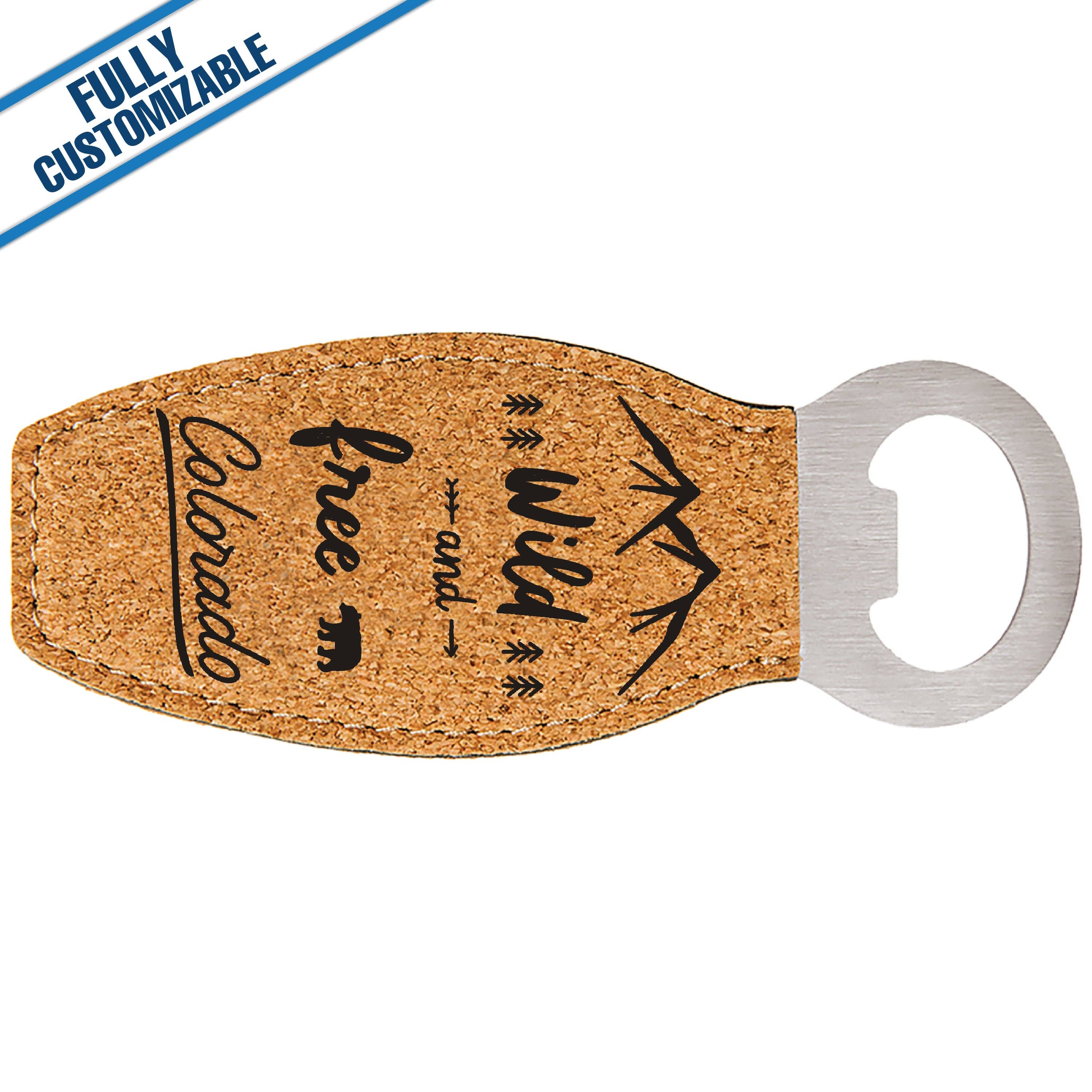 GiftWorksPlus - Wholesale Bottle/Wine Opener - Engraved Leatherette Bottle Opener/Magnet-Fully Customizable9
