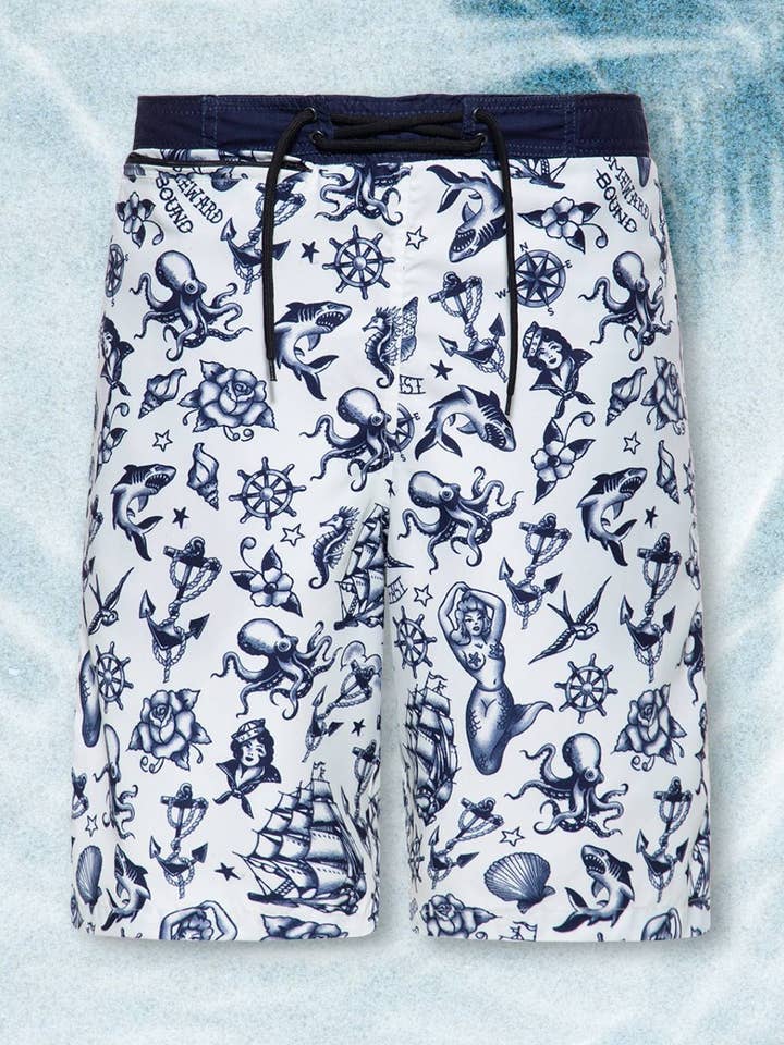 Swim Shorts "Oldschool Tattoo" for wholesale by KING KEROSIN