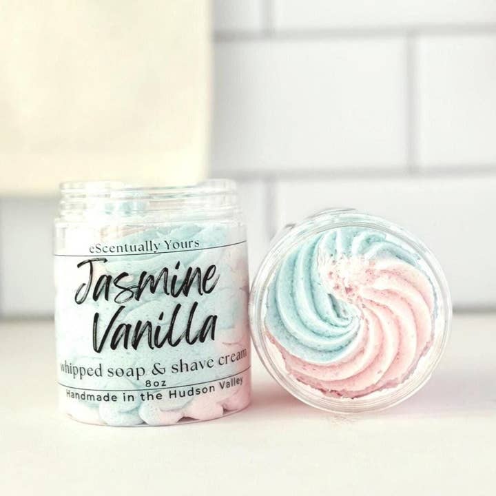 Jasmine Vanilla Whipped Soap & Shave Cream for wholesale by eScentually Yours