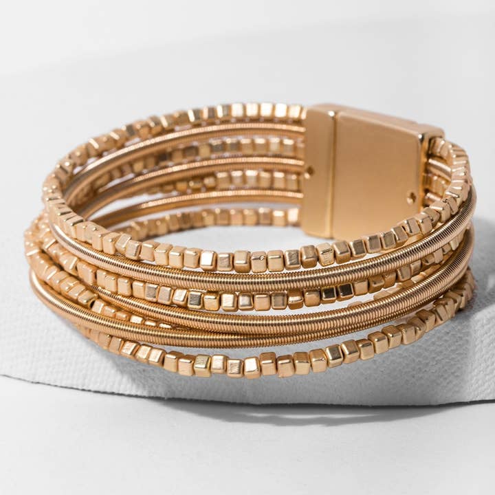 SAACHI - Wholesale Beaded Bracelet - Scarlett Metallic Beaded Bracelet0