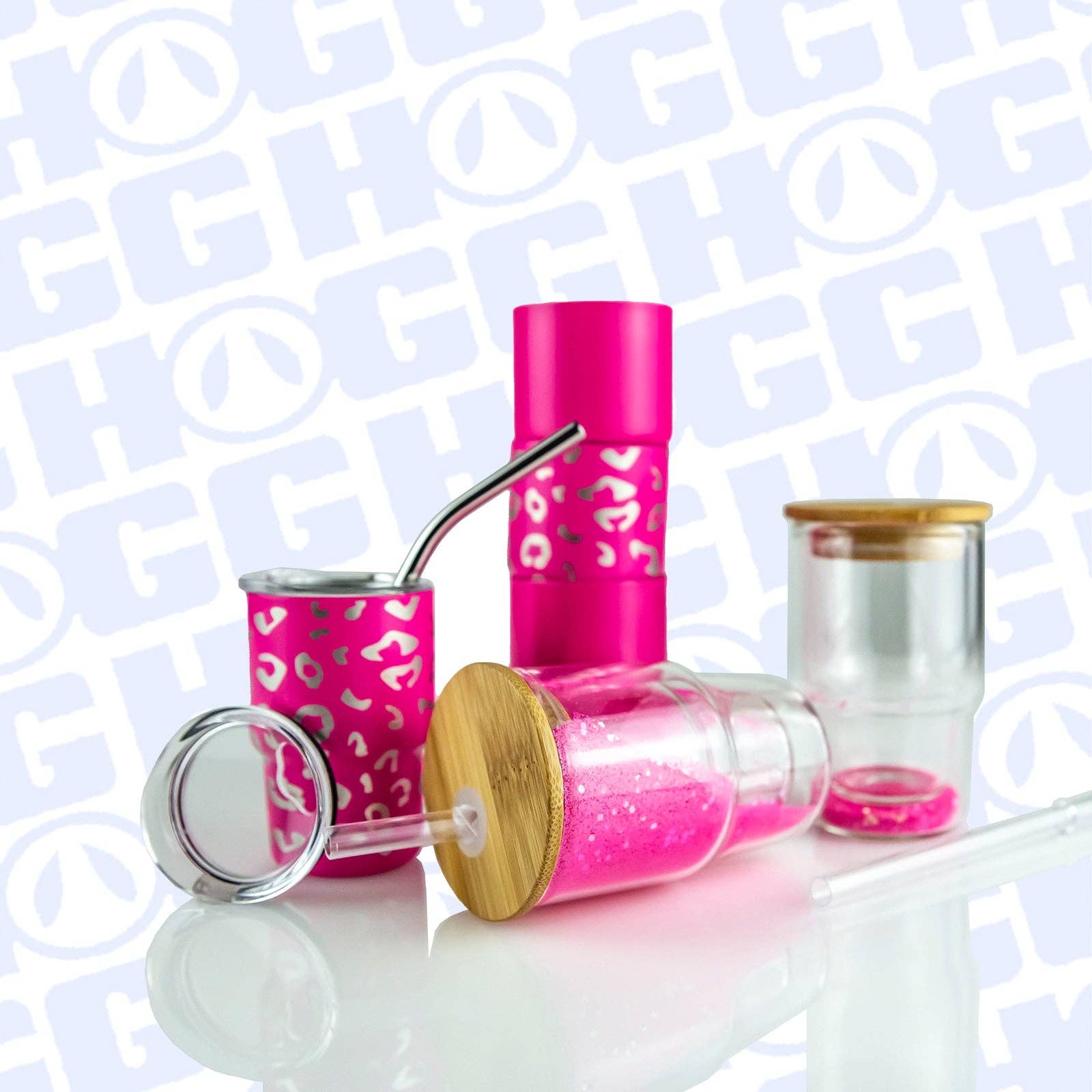 Hogg Outfitters – Copo de shot por atacado – Conjunto de 6 Copos de Shot de 3oz - Rosa10