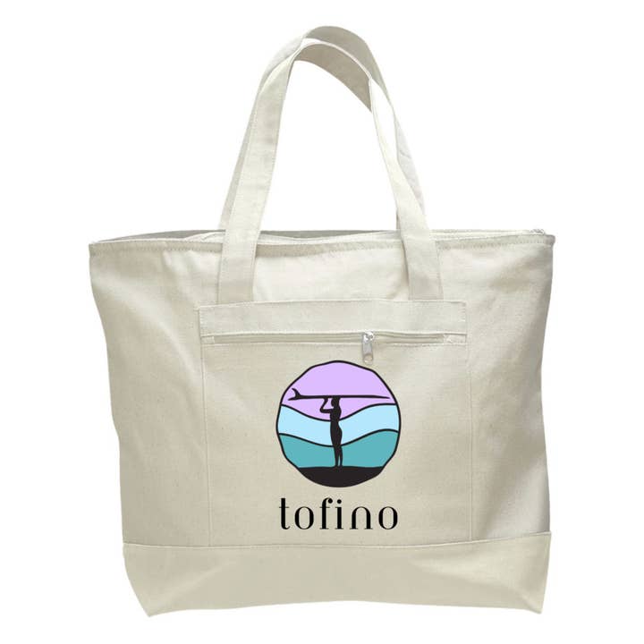 Northwest By Nature - Wholesale Beach Bag - Tofino 19 L Canvas Zippered Tote Beach Bag