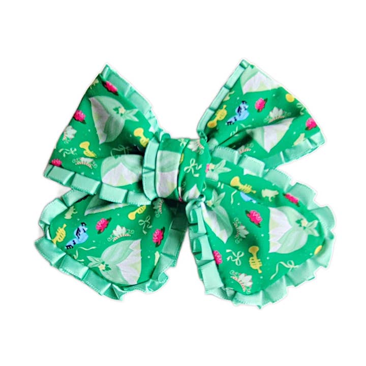 Princesse du Bayou Nœud à Cheveux Plissé en Éventail avec Pince pour la vente par Pretty in Pink Bows