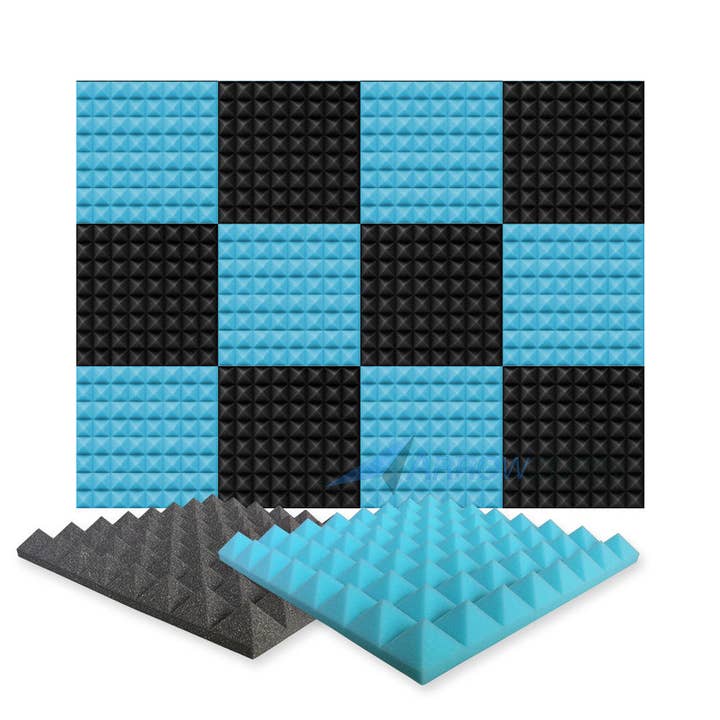 Arrow Zoom Limited – wholesale Music accessory – Pyramid Acoustic Foam Baby Blue x Black KK10341