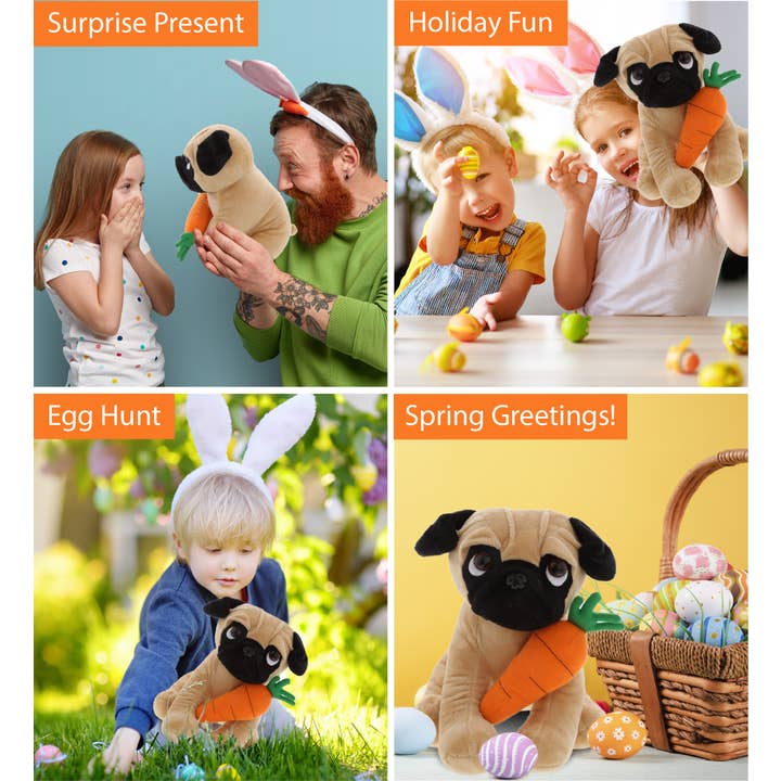 Cota Global – Engroshandel Plyslegetøj - Børn og baby – Plys Gulerod - Plys - Mops Hund 10"3