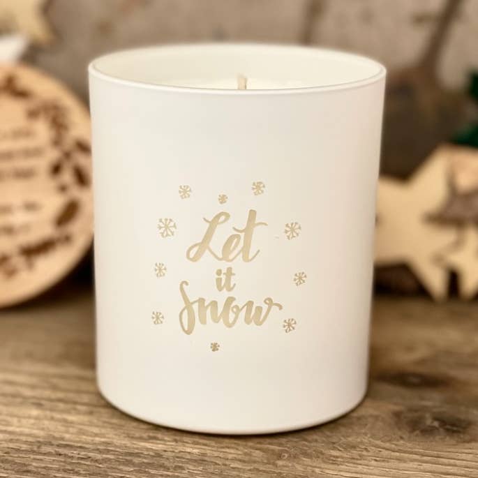 Vela de Navidad "Let it Snow" | Hecha en Gales para venta al por mayor de Calon Home
