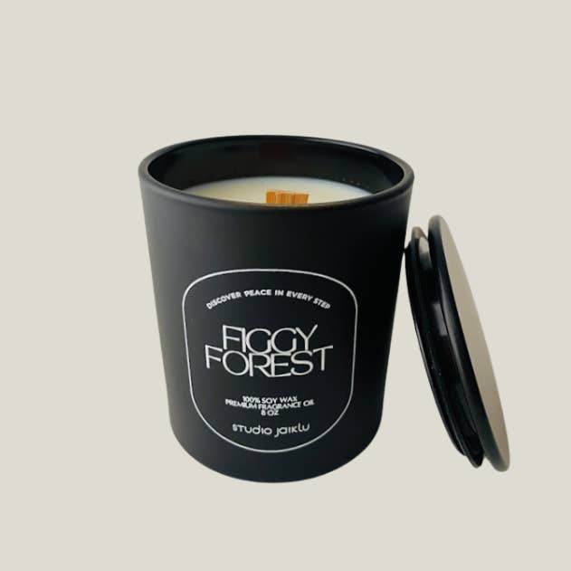 STUDIO JAIKLU - Wholesale Jar/Filled Candle - Figgy Forest Wood Wick Soy Candle4