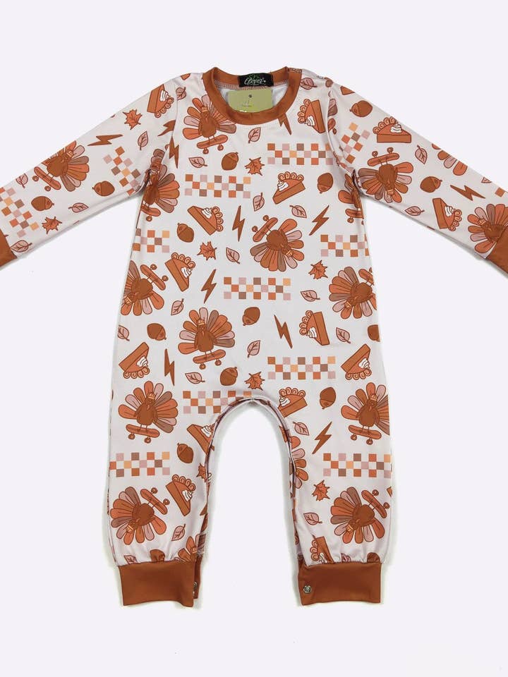 Rad Turkey Boy Romper for wholesale by Clover Cottage