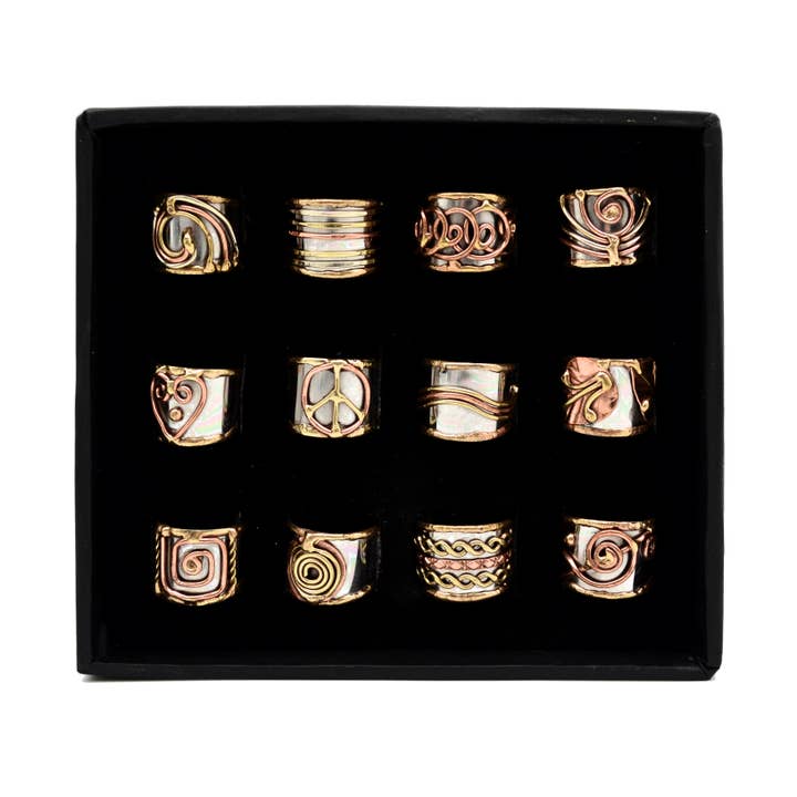 Anju Jewelry - Wholesale Jewelry Set - Mixed Metal Narrow Cuff Ring Box0