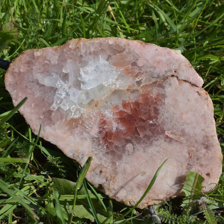 Large Pink Amethyst Crystal Slab with Stand - 750 Grams for wholesale by Calder Crystals