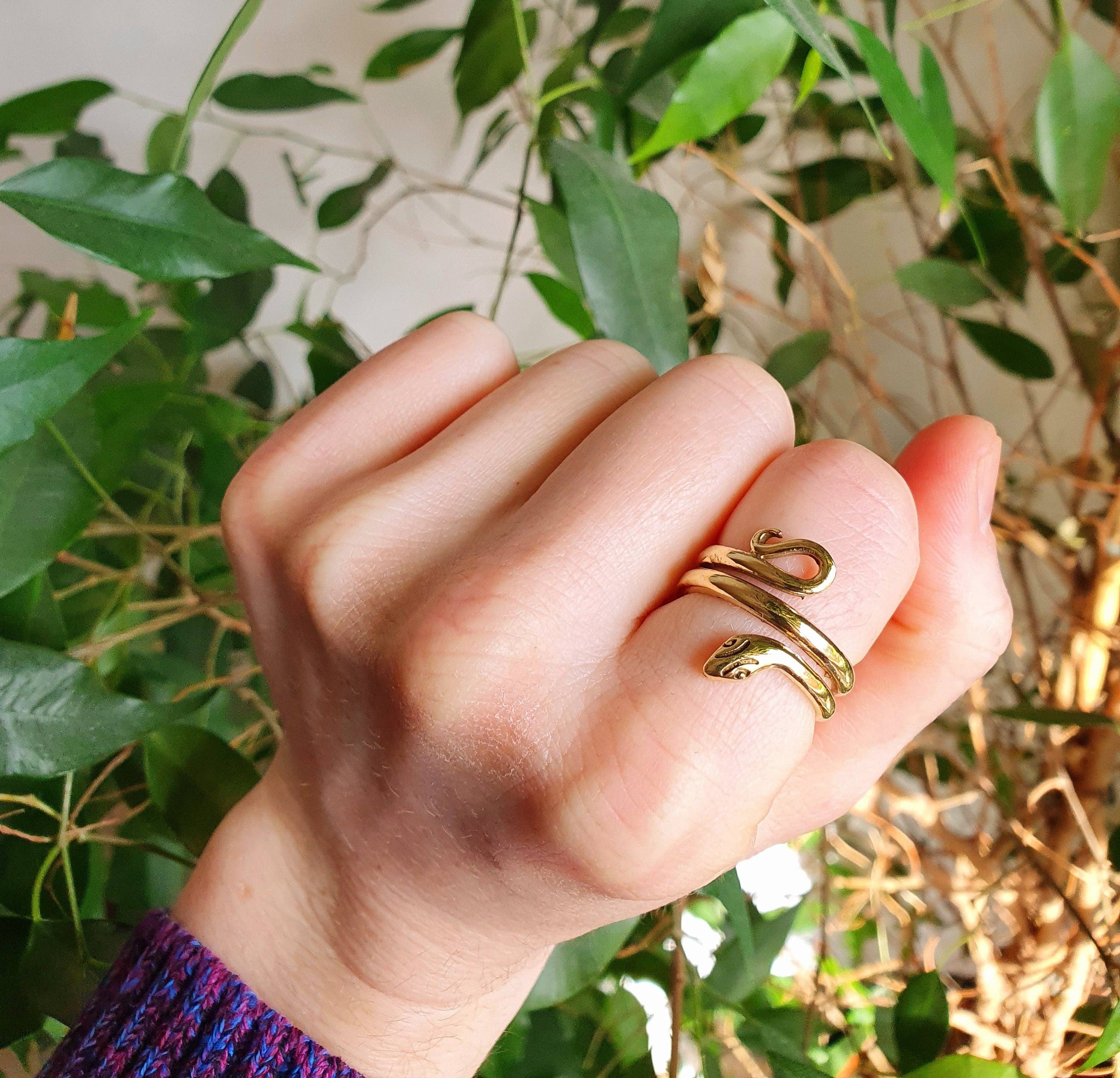 Kaali Boutique - Wholesale Band/Stacked Ring - Silver Snake Ring / Brass / Ethnic, Geometric, rustic, yoga, hippie, gypsy, pretty, psy, boho, bohemian, festival4