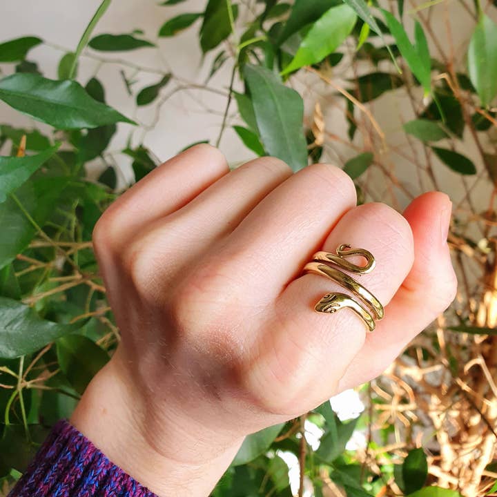 Kaali Boutique - Wholesale Band/Stacked Ring - Silver Snake Ring / Brass / Ethnic, Geometric, rustic, yoga, hippie, gypsy, pretty, psy, boho, bohemian, festival4