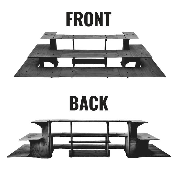 Torched Displays - Wholesale Retailer Display Stand/Case - 3-Tier Retail Table Display Straight Stand with Shelves
