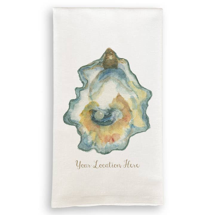 Watercolor Oyster with Location for wholesale by French Graffiti
