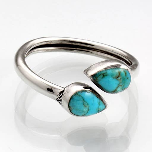 Anello Argento E Turchese per la vendita all'ingrosso da parte di El Expreso de Oriente