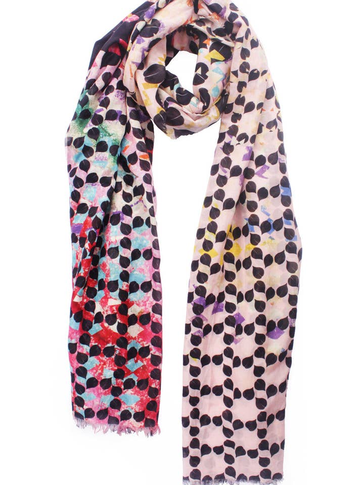 Estola «Hojas circulares» de seda/algodón 200cm x140cm para venta al por mayor de EditionMichel