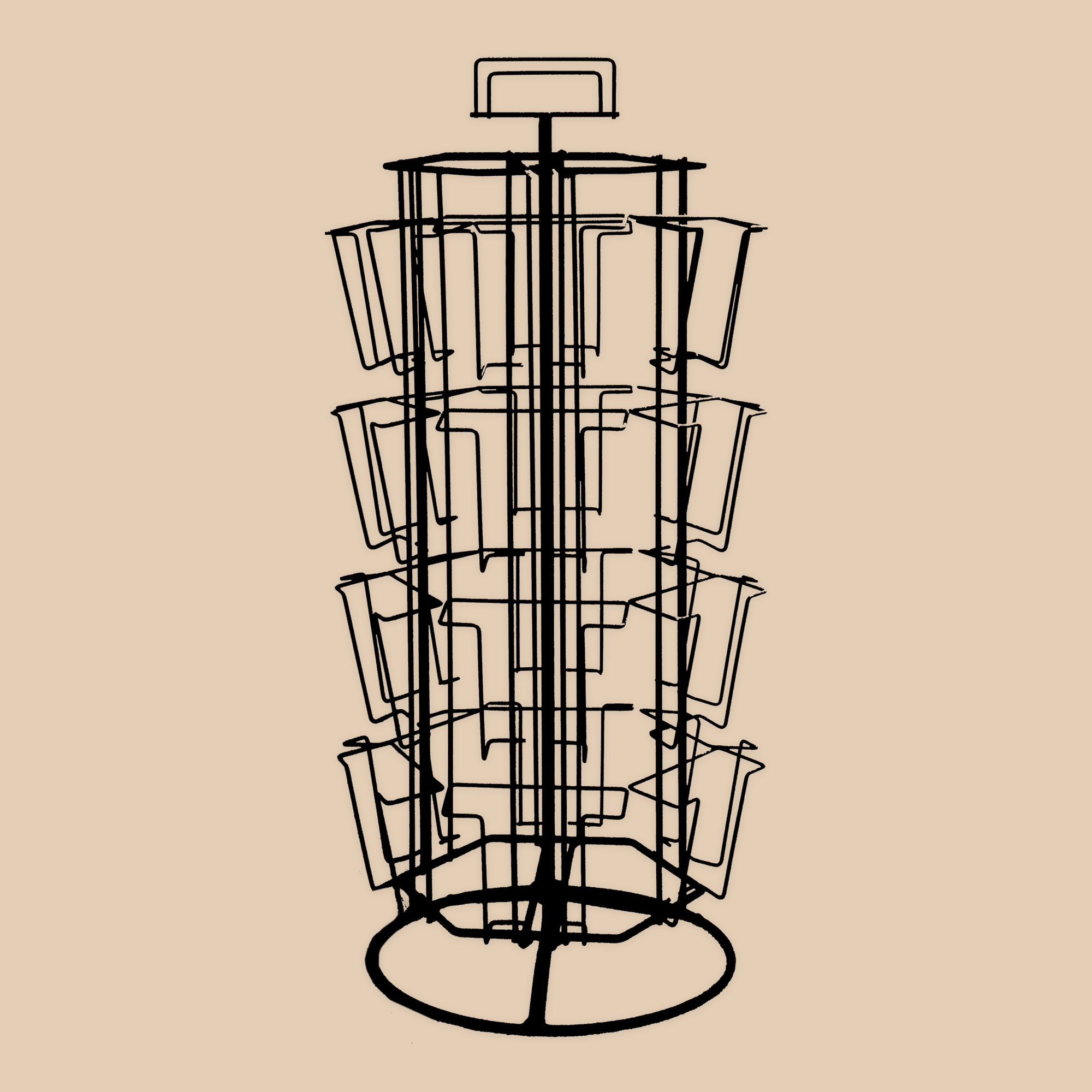 Kaart Blanche – wholesale Återförsäljarskyltning – Liten displayspinner (24 enheter) (leverans med kort endast)1