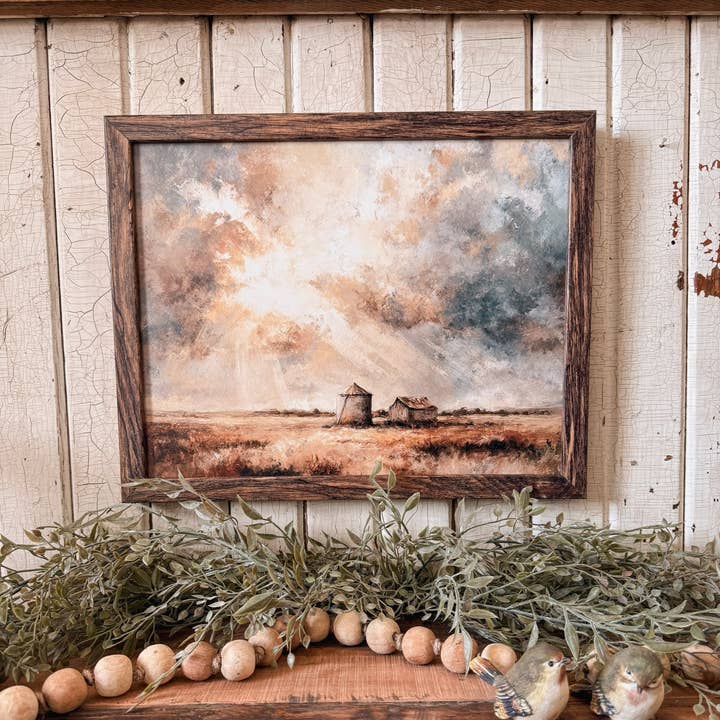 Zomerland Wolken Landschap Houten Bord voor wholesale door WillowBee Signs & Designs