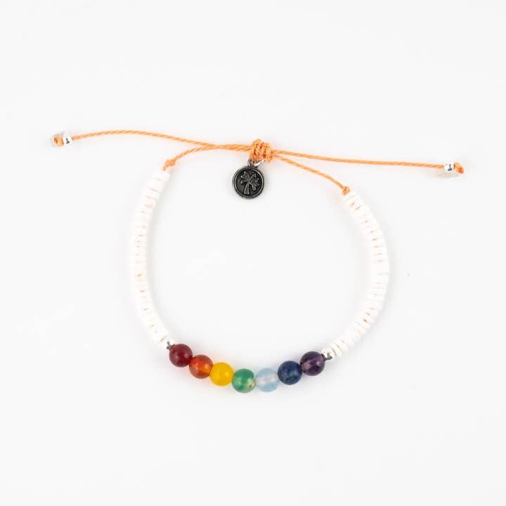 Pineapple Island - Wholesale Beaded Bracelet - Chakra Beaded Bracelet - Orange Cord by Pineapple Island