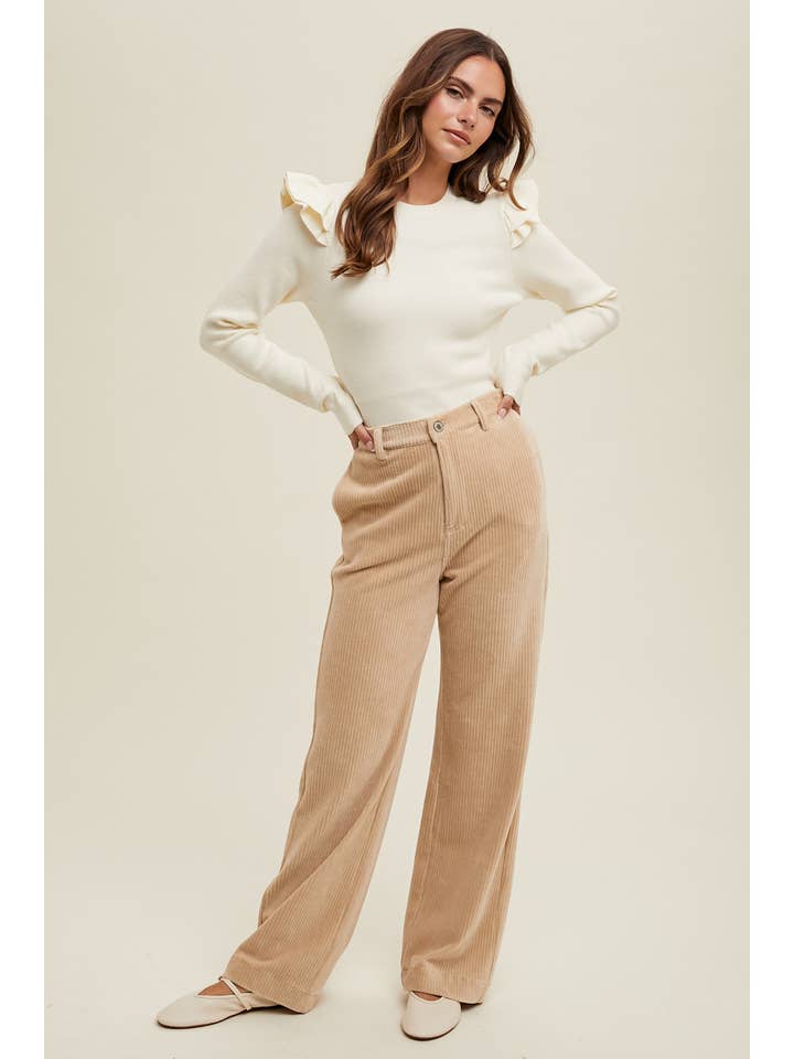 OFF WHITE CAMISOLA COM DETALHE MANGA DE BABADOS/WL24-9265 para venda a revendedores na Faire1