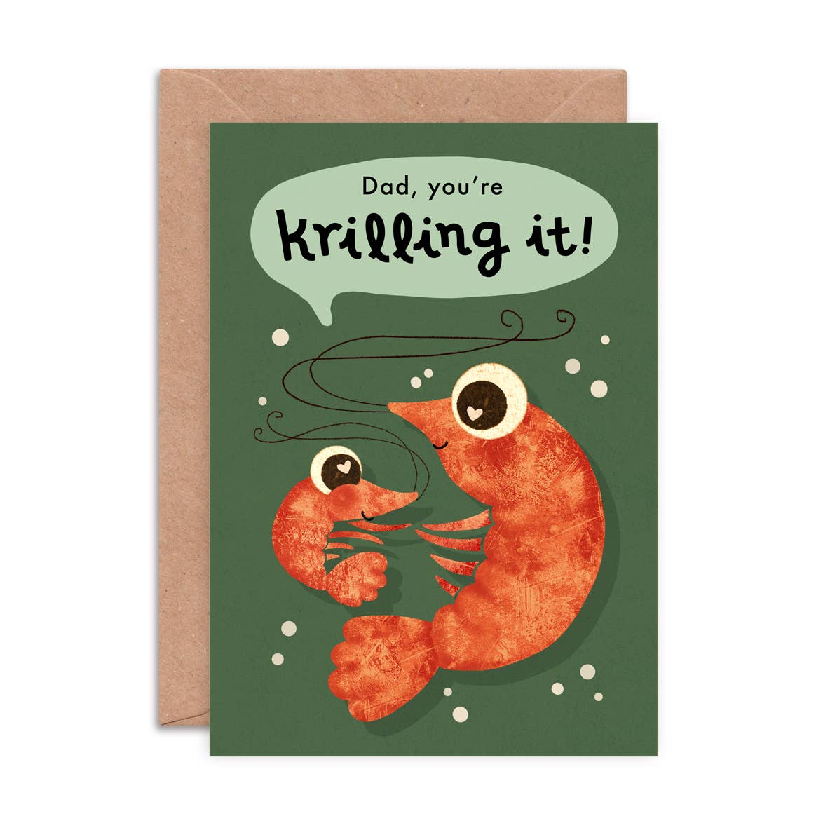 Emily Nash Illustration Greeting Cards – wholesale Father’s Day card – Krilling it Dad Greeting Card- Funny Prawn Father's Day Card0