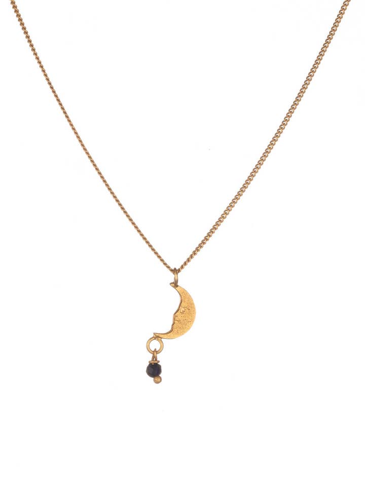 Moon Pendant With Bead for wholesale by Amanda Coleman Jewelry