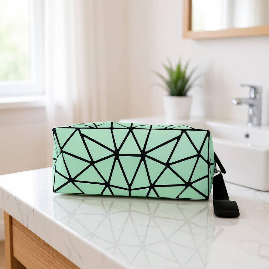 ASSORTED Geometric Triangle Pattern Makeup Pouch JB5526-14. (12PC) for wholesale on Faire5