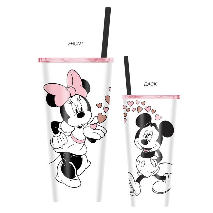 Minnie & Mickey 22oz Double Walled Stainless Tumbler for wholesale by Silver Buffalo