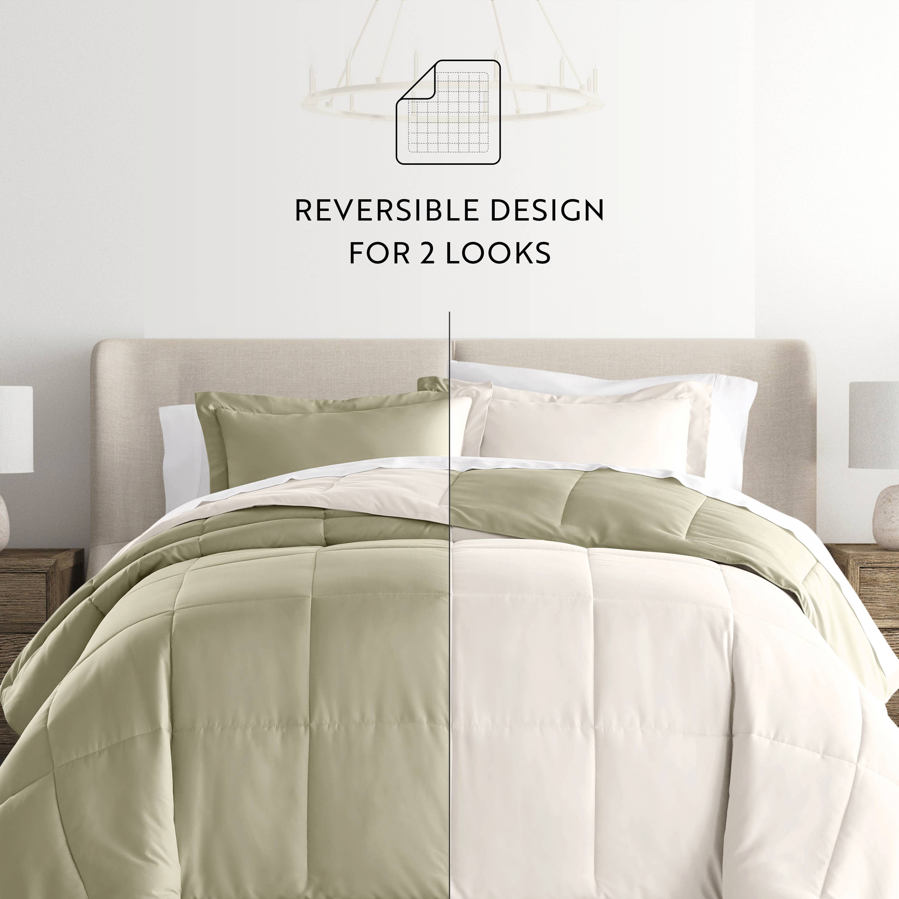 ienjoy Home - Vente Parure de lit - Ensemble de couette réversible Home Collection Down Alternative5