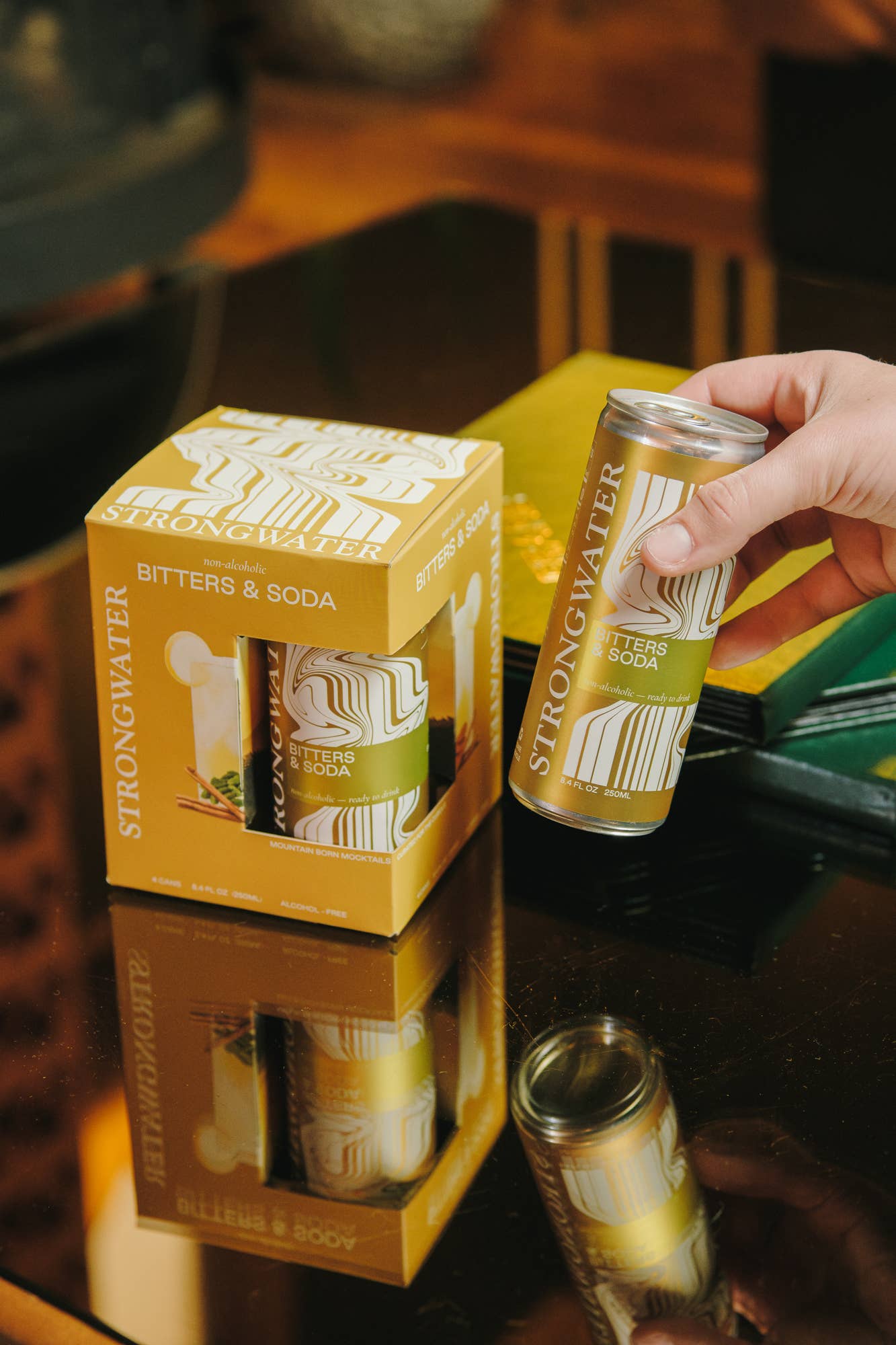 Strongwater – Großhandel Soda/kohlensäurehaltiges Getränk – Sprudelnder NA Golden Spritz - Bitters & Soda3