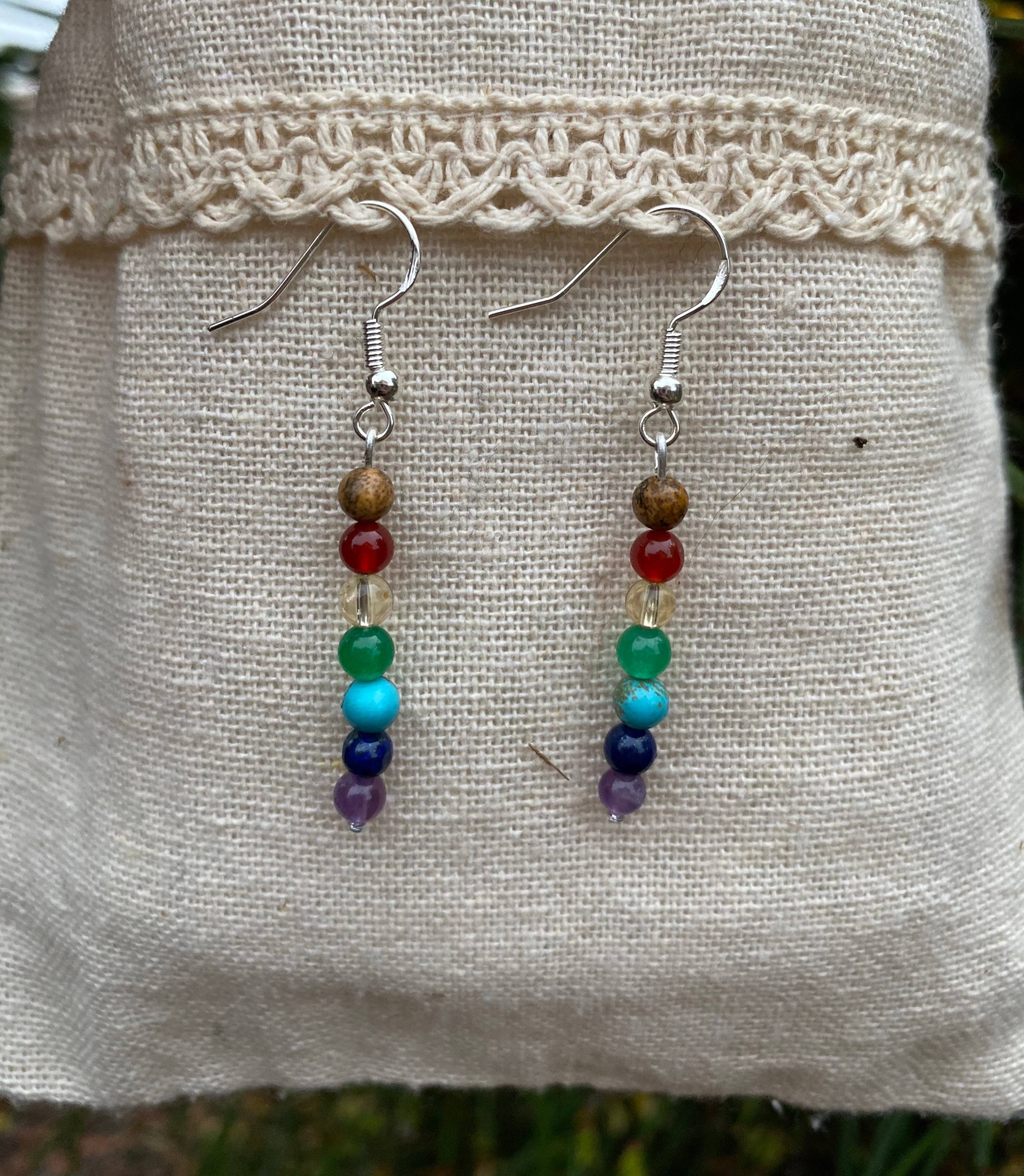 Boutique Bohème - Venta al por mayor Pendientes colgantes - Pendientes 7 chakras en piedras naturales2