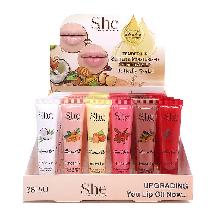 PINEAPPLE Beauty - Wholesale Lip Gloss - Makeup She LG08 Tender Lip Therapy Gloss - 36pc