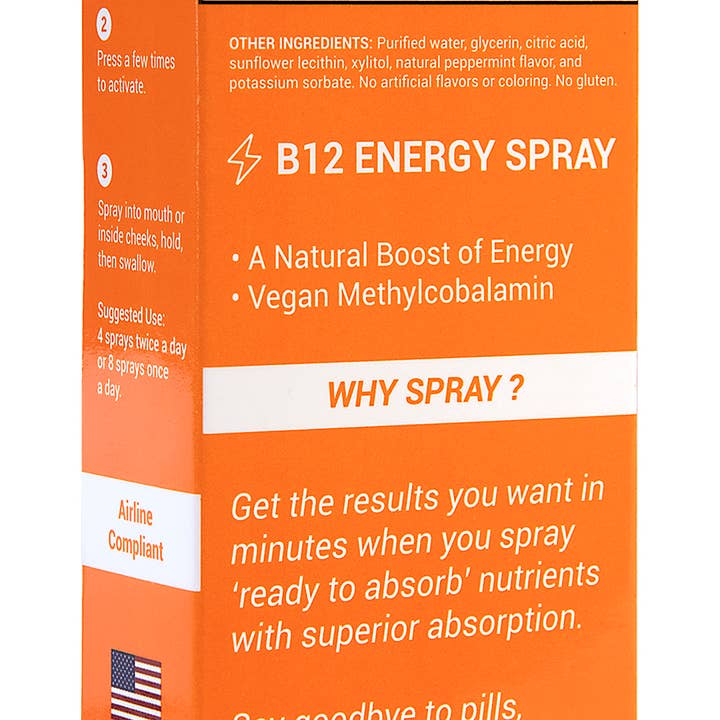 SpectraSpray Global - Wholesale Oral Supplement/Vitamin - B12 Energy Vegan Oral Spray Vitamin2