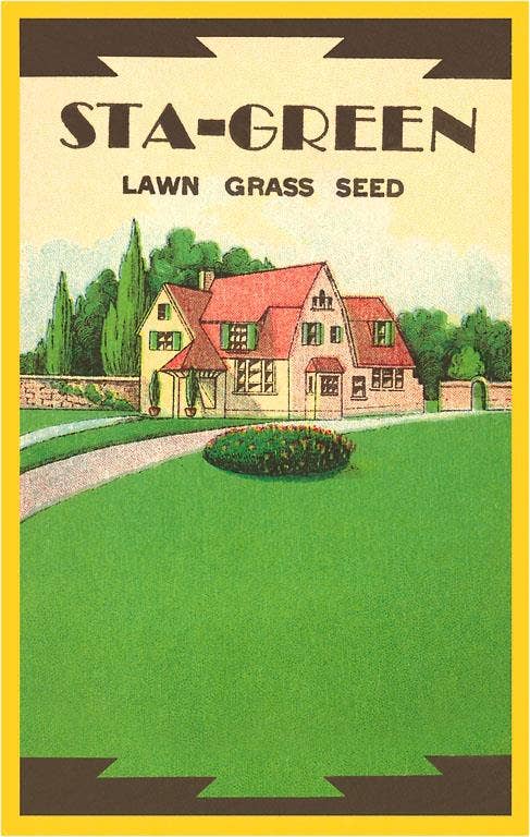 Found Image Press - Vente Affiche d'art - Impression d'art GD-55 Sachet de graines de gazon Sta-Green