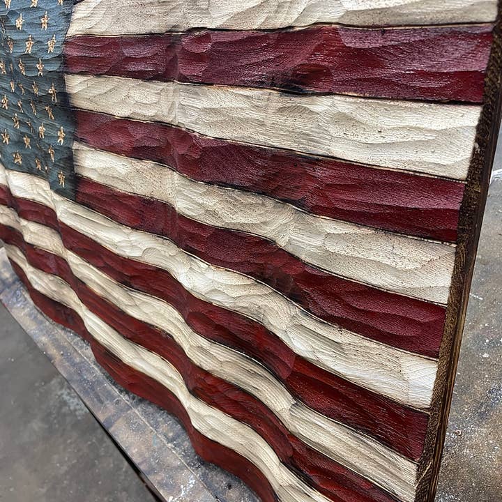 Schmedic Woodworking - Wholesale Sign - Textured Wavy Flag