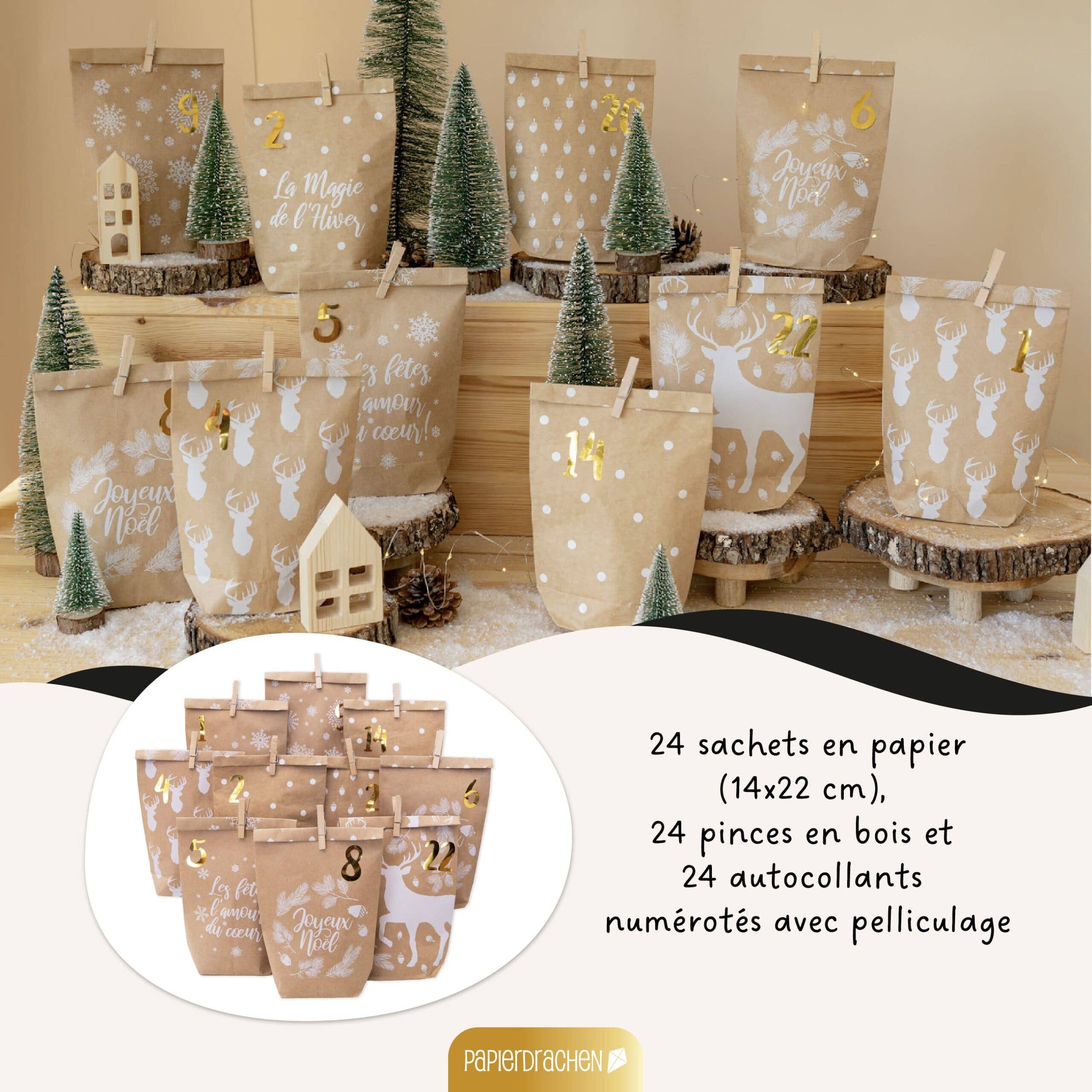 Papierdrachen - Wholesale Advent Calendar - Paper Kite Advent Calendar Cozy Winter White French1