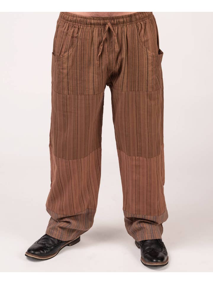 Soul Flower - Wholesale Pants - Women's - Patchwork Pants - Brown1