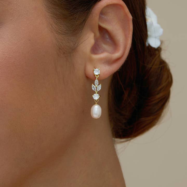 Drrtymagic - Wholesale Jewelry Set - Freshwater Pearl Diamond Necklace& Pearl Earrings Set2