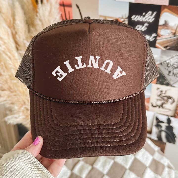 Auntie Trucker Hat for wholesale by Hey Jude Graphic Tees