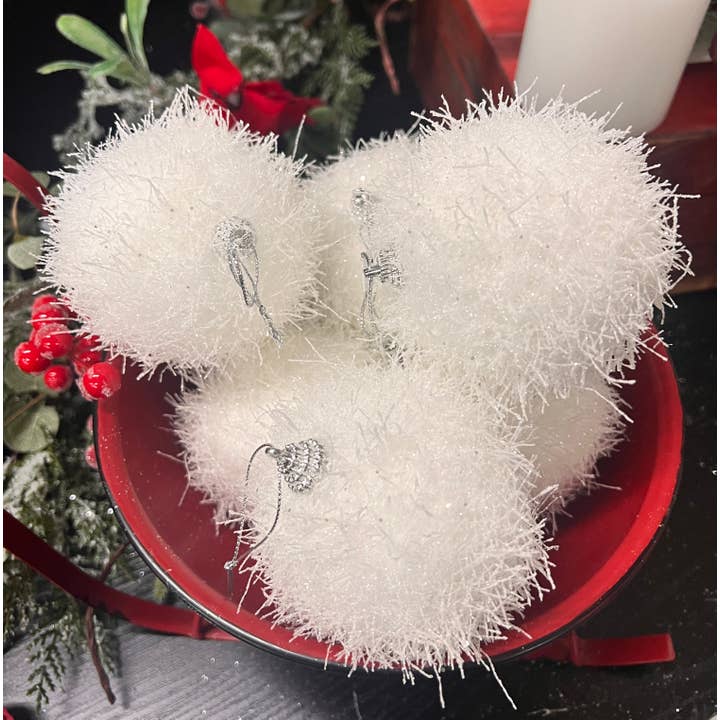 Wholesale Home Decor - Wholesale Ornament Set - Medium Snowball 3in Ornament Set 6