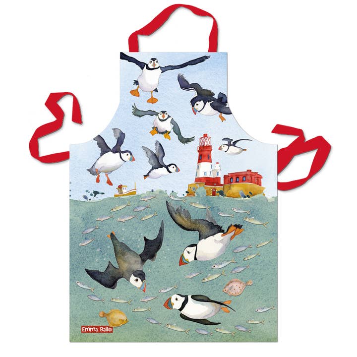 Diving Puffins Apron for wholesale by Emma Ball Ltd