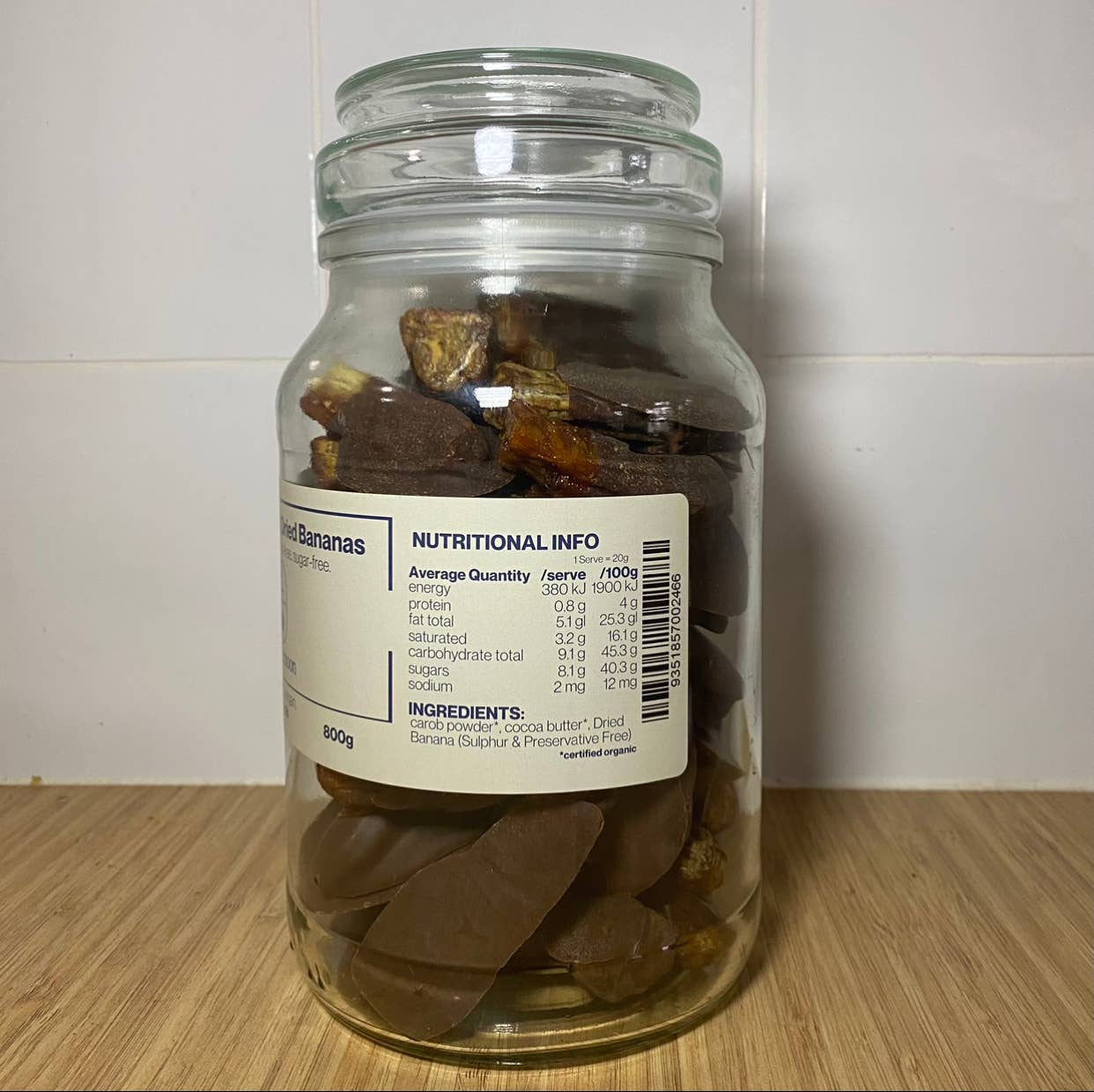 REMOVED BRAND - Wholesale Chocolate-covered sweets - Carob Coated Dried Banana (20g)2