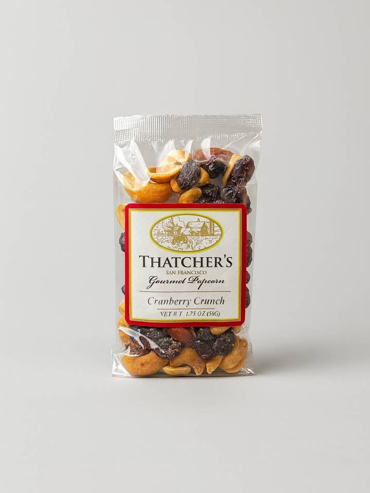 CRANBERRY CRUNCH 1.75 OZ. HEALTY SNACK MIX for wholesale by Thatcher's Gourmet Popcorn