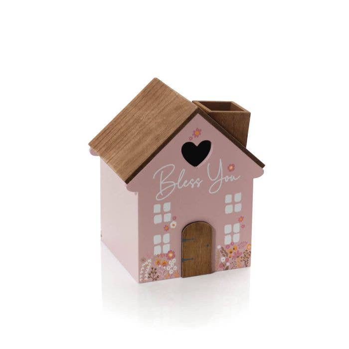 Langs - Wholesale Tissue Box - Ditsy Floral Wood Bless You Tissue House Box2