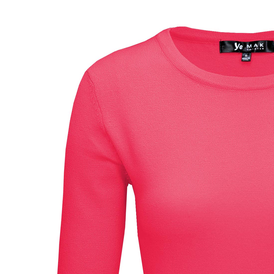 Mak - Wholesale Knit Top - Women's - 3/4 Sleeve Crewneck Soft Lightweight Basic Knit Top MK363616