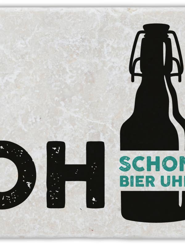 Sottobicchieri in marmo «Oh already beer clock» per la vendita all'ingrosso da parte di Gespänsterwald