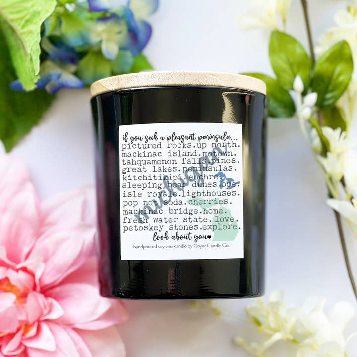 Coyer Candle Co. - Wholesale Jar/Filled Candle - 11 oz Candle Jars - If You Seek A Pleasant Peninsula...MI