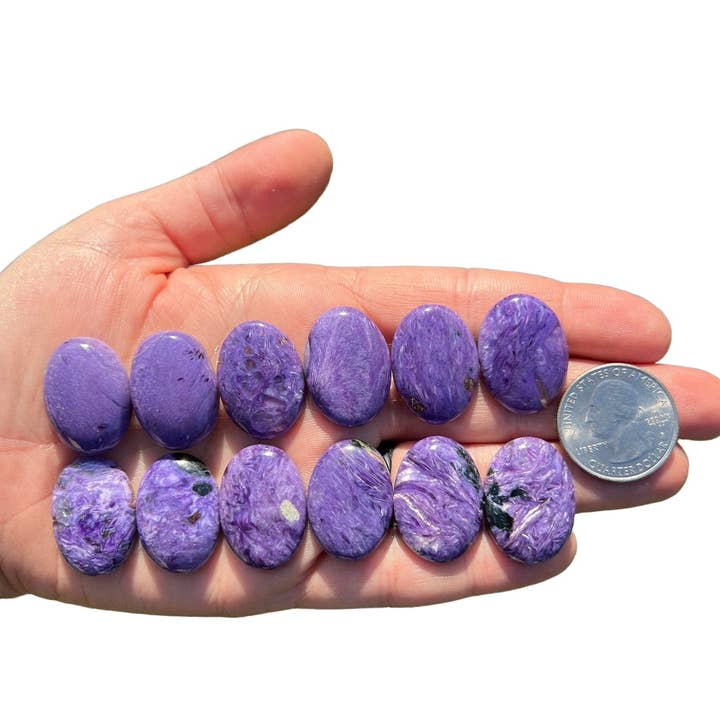 New Moon Beginnings - Wholesale Spiritual Stone/Crystal - Charoite Cabochon Oval6