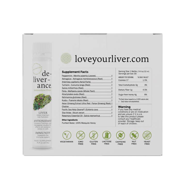 de-liver-ance® antioxidant elixir - Wholesale Oral Supplement/Vitamin - Daily Support for Liver, Mind and Body - Pack of 301